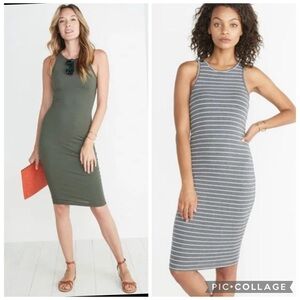 ☀️ TWO Lexi Daytime Midi Dresses – Gray/White Stripe & Forest Green ☀️
